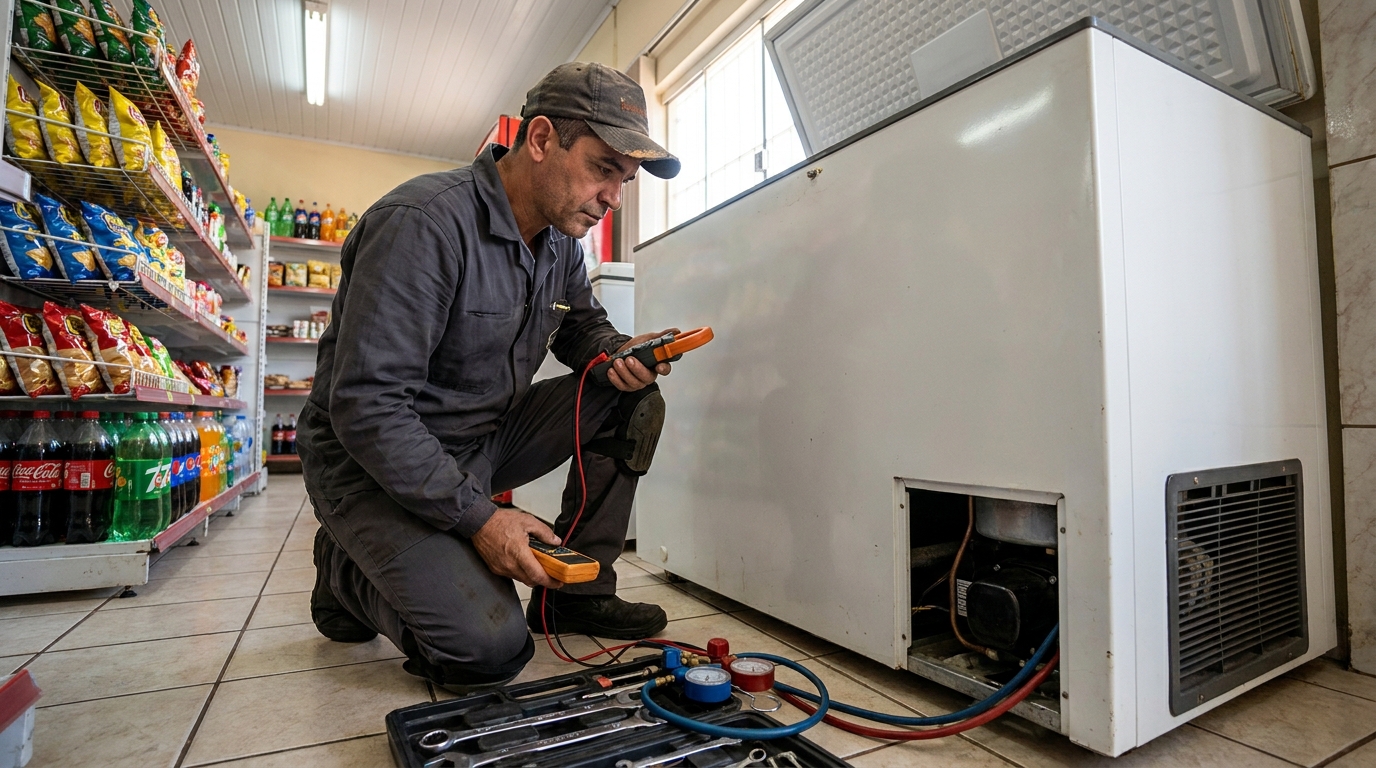 Reparo na placa eletrônica do freezer em Uberlândia‑MG