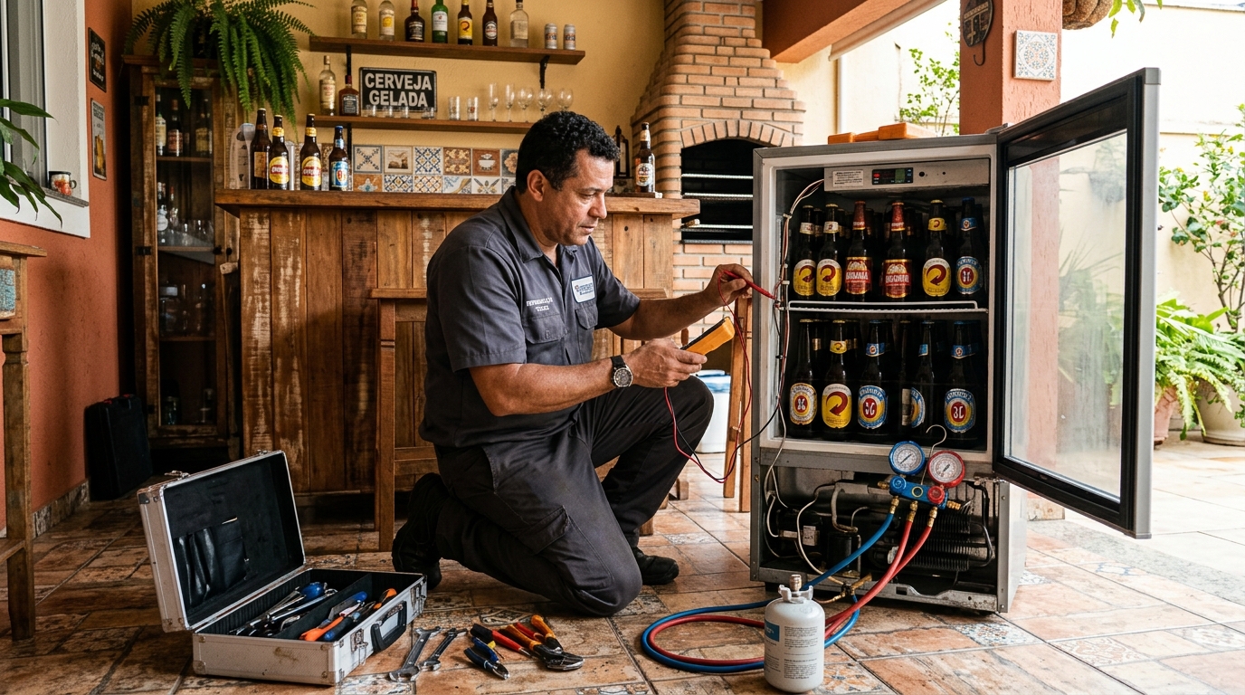 Aplicação de gás refrigerante em cervejeira atendida em Uberlândia‑MG